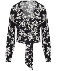 Elisabetta Franchi - Boter Overhemd Met Blumen - Lyst