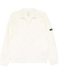 Calvin Klein - Hoodies & Sweatvesten ,Wit ,V-Hals Trui Met Lange Mouwen - Lyst