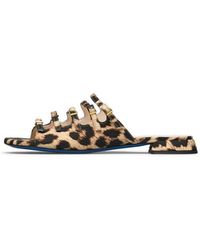 Loriblu - Sandalen Aus Leopardenmuster Stoff Mit Riemen - Lyst