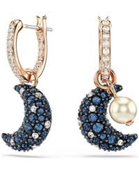 Swarovski - Ohrringe asymmetrisches mond-design mehrfarbig roségold sublima 5671569 - Lyst