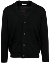 Paolo Pecora - Truien & Vesten ,Zwart ,Wol Lapel Cardigan - Lyst