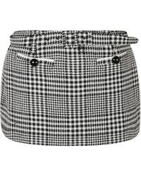 Self-Portrait - Rokken ,Zwart ,Wol Houndstooth Skort - Lyst