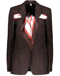 Burberry - Strukturierter blazer mit kontrastdetails - Lyst