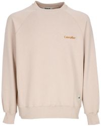 Caterpillar - Hoodies & Sweatvesten ,Katoen Lichtgewicht Raglan Crewneck Sweatshirt Ivoor Room - Lyst