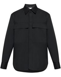 Jil Sander - Overhemden ,Zwart ,Wol Overhemd Met Zakken - Lyst