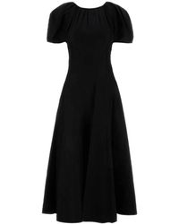 Tory Burch - Zwarte Viscosemix Jurk - Lyst
