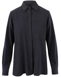 Max Mara - Overhemden ,Blauw ,Katoen Roll Poplin Shirt - Lyst