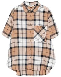 Barbour - Overhemden ,Veelkleurig ,Linnen Fern Tartan Shirt Met Korte Mouwen - Lyst