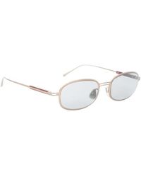 Brunello Cucinelli - Accessoires ,Roze ,Nylon Ovalen Titanium Zonnebril - Lyst