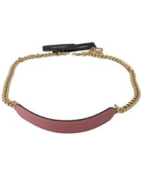Dolce & Gabbana - Rosa Leder Goldene Ketten Acryl Schulterriemen - Lyst