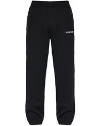 Burberry - Broeken ,Zwart ,Katoen Trainingsbroeken Met Geribbelde Boorden - Lyst
