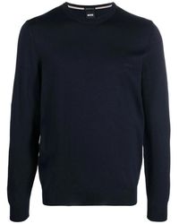 HUGO - Blauer Pullover - Lyst