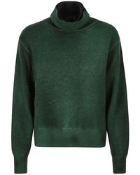 Avant Toi - Maglione collo alto in lana e cashmere verde - Lyst