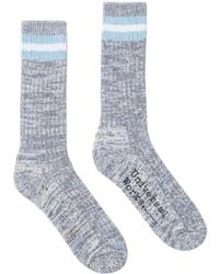 Universal Works - Ondergoed ,Blauw ,Katoen Klassieke Gestreepte Sokken - Lyst
