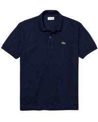 Lacoste - Tops ,Blauw ,Katoen Polo Shirt Met Korte Mouwen - Lyst