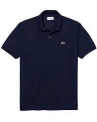 Lacoste - Tops ,Blauw ,Katoen Polo Shirt Met Korte Mouwen - Lyst