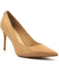 Guess - Schoenen ,Bruin ,Leren Hoge Hak Decollete Schoen - Lyst