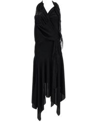 Junya Watanabe - Asymmetrische Lange Jurk Met Kant - Lyst
