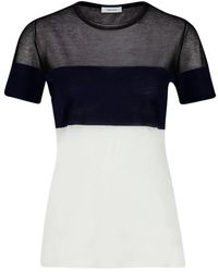 Ferragamo - Tops ,Veelkleurig ,Wol T-Shirt Met Ronde Hals Van Wolmix - Lyst