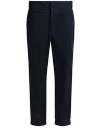 Moncler - Broeken ,Blauw ,Katoen Slim-Fit Broek Van Katoenmix Jersey - Lyst