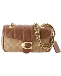 COACH - Braune Leder-Schultertasche Mit Klappe - Lyst
