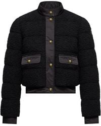 Moncler - Jassen ,Zwart ,Wol Blandy Wool-Blend Bouclé Korte Donsjas - Lyst