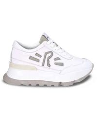 Rucoline - Weiße Und Salbei Leder Sneakers - Lyst