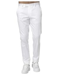 Karl Lagerfeld - Pantaloni bianchi in cotone satinato - Lyst