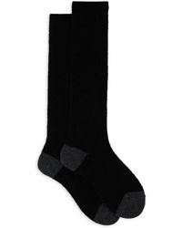 Gallo - Lange einfarbige grüne bouclé-socken - Lyst