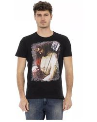 Trussardi - Tops ,Zwart ,Katoen Zwarte Katoenen T-Shirt - Lyst