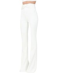 Elisabetta Franchi - Ivory elegante high-waisted palazzo hose - Lyst