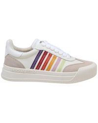DSquared² - Sneakers in pelle color crema con dettagli multicolor - Lyst