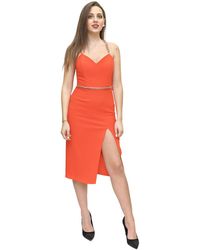 Elisabetta Franchi Sleeveless Sheath Dress - Oranje