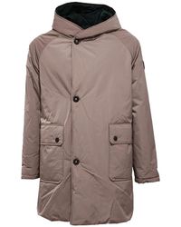 OOF WEAR - Jassen ,Bruin ,Polyester Omkeerbare Taupe/Donkergroene Jas - Lyst