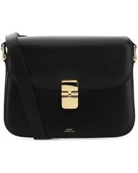 A.P.C. - Grace Crossbody Tasche Aus Schwarzem Leder - Lyst