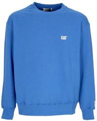 Caterpillar - Hoodies & Sweatvesten ,Blauw ,Katoen Lichtgewicht Crewneck Sweatshirt Met Sky Diver Logo - Lyst