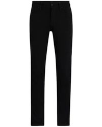 HUGO - Slim Fit Jersey Jeans Schwarz - Lyst