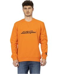 Automobili Lamborghini - Rundhals-sweatshirt frontdruck logo ärmel - Lyst