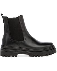 Gabor - Schwarzer leder chelsea mid stiefel - Lyst