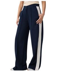 Guess - Broeken ,Blauw ,Phoebe Wide Leg Pant - Lyst