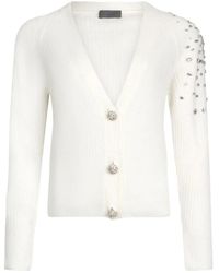 Liu Jo - Wollen Cardigan Met Juwelen Borduursel - Lyst