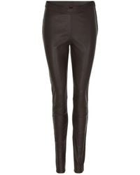 Notyz - Broeken ,Bruin ,Leer High-Waisted Leren Legging - Lyst