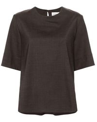 P.A.R.O.S.H. - P.A.R.O..H. ,Overhemden ,Bruin ,Bruine Blouse Met Stijl 008 - Lyst