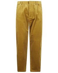 Prada - Samt-Cordhose Mit Emaille-Logo - Lyst