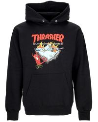 Thrasher - Hoodies & Sweatvesten ,Zwart ,Katoen Zwarte Hoodie Met Neckface-Print - Lyst