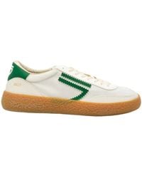 PURAAI - Weiße stoff-sneakers mit grünen details - Lyst
