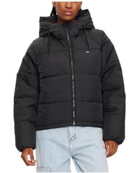 Tommy Hilfiger - Jassen ,Zwart ,Zwarte Puffer Jacket - Lyst