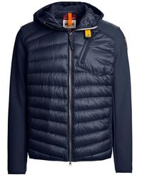 Parajumpers - Jassen ,Blauw ,Polyester Nolan Hybride Gewatteerde Jas Met Capuchon - Lyst