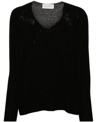 Ermanno Scervino - Schwarzer v-ausschnitt pullover - Lyst