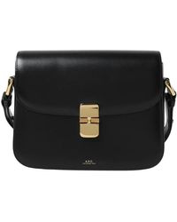 A.P.C. - Schwarze Leder-Schultertasche - Lyst